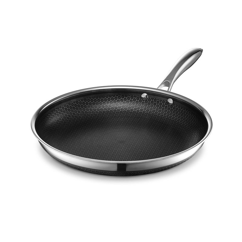 HexClad Hybrid Nonstick 12-Inch Frying Pan, Stay-Cool Handle, Dishwasher-Friendly, Oven-Safe Up to 900Â°F, Induction Ready, Compatible with All Cooktops - Image 1
